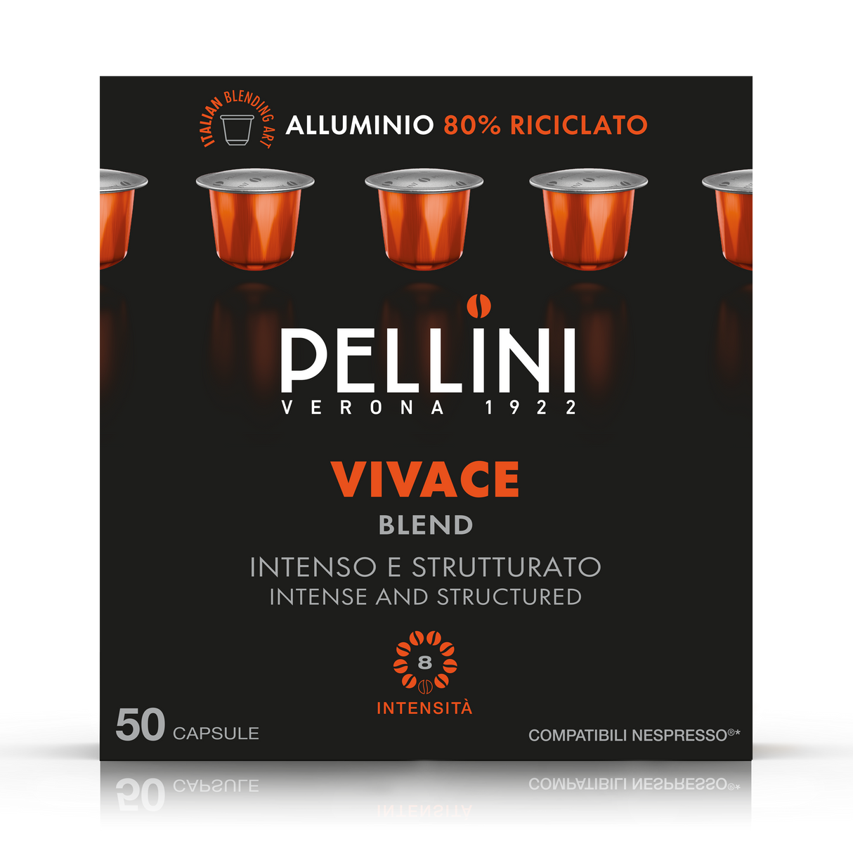 Pellini Vivace Nespresso® compatibele capsules 50 stuks – Intense Italiaanse espresso