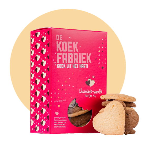 De Koekfabriek Hartjes Koekjes Mix Chocolade & Vanille – Ambachtelijk & Sociaal