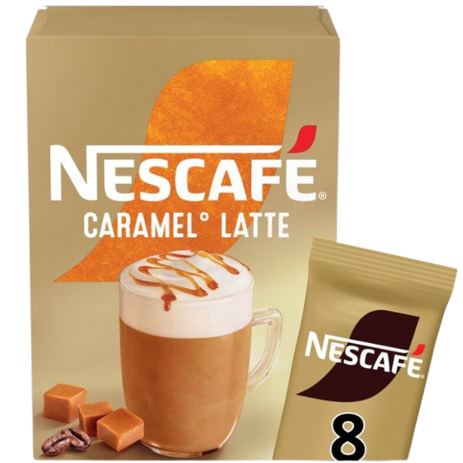 Nescafé Caramel Latte – 8 Sachets – Romige latte met karamelsmaak