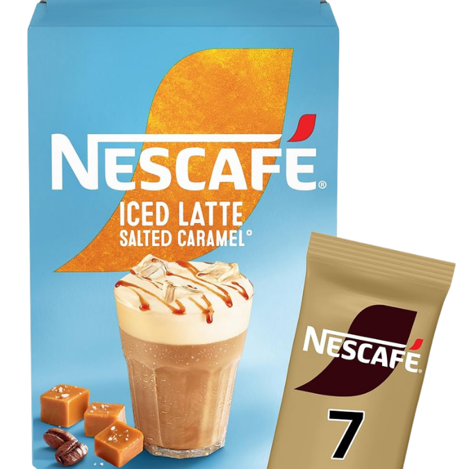 Nescafé Iced Latte Salted Caramel – 7 Sachets – Verfrissende ijskoffie met gezouten karamel