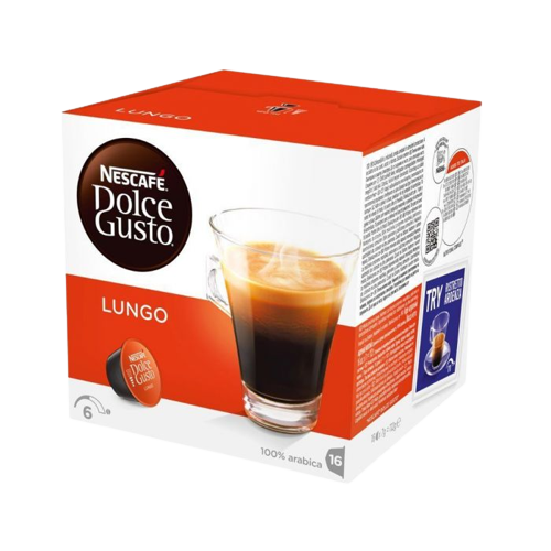 Nescafé Dolce Gusto Lungo Capsules 16 Pieces – Smooth, Long Coffee for Dolce Gusto Machines