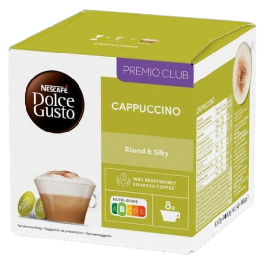 Nescafé Dolce Gusto Cappuccino Capsules 16 Pieces – Creamy Cappuccino for Dolce Gusto Machines