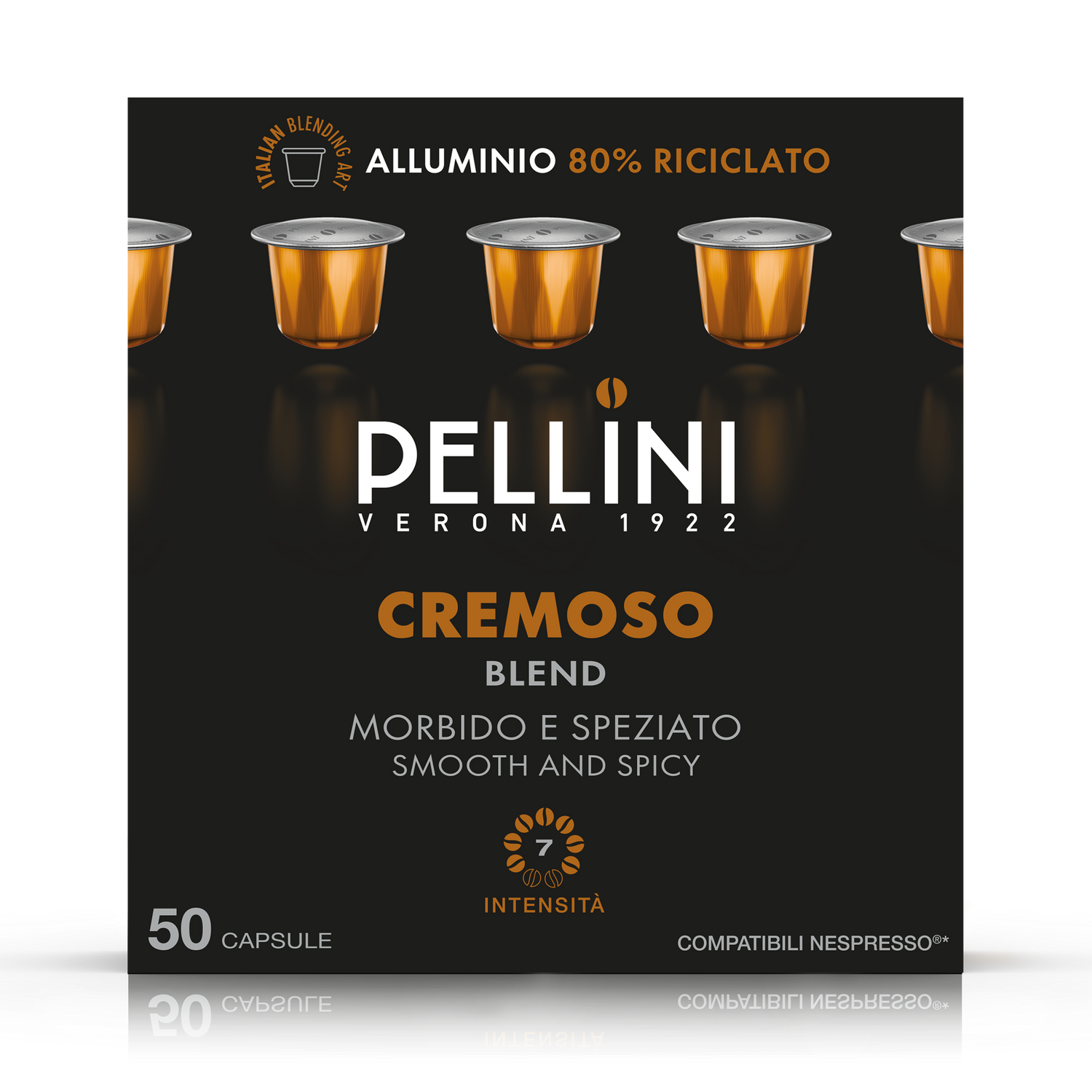 Pellini Cremoso Nespresso® compatibele capsules 50 – Vol en romig Italiaanse espresso