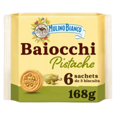 Mulino Bianco Baiocchi Pistacchio cookies 168g – Italian cookies with pistachio cream