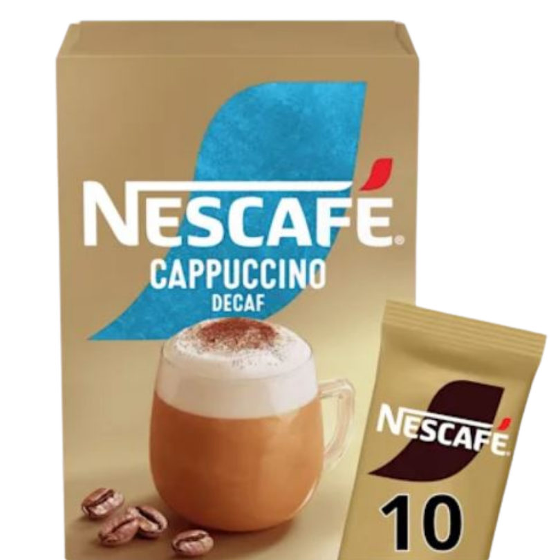 Nescafé Cappuccino Decaf – 10 sachets – Romige cafeïnevrije cappuccino met een volle melkschuimlaag