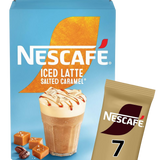Nescafé Iced Latte Salted Caramel – 7 Sachets – Verfrissende ijskoffie met gezouten karamel