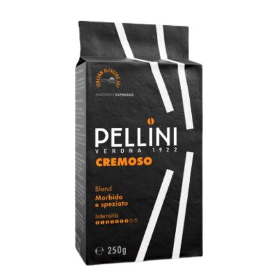 Pellini Cremoso Espresso gemalen koffie 250g – Romige Italiaanse espresso