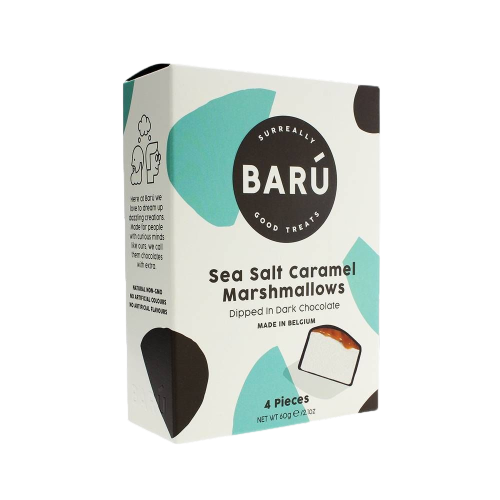 Barú Marshmallows Dark Chocolate Sea Salt Caramel 4 Pieces 