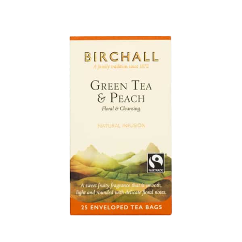 Birchall Groene Thee Perzik 25 Plantaardige theezakken
