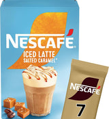 Nescafé Iced Latte Salted Caramel – 7 Sachets – Verfrissende ijskoffie met gezouten karamel