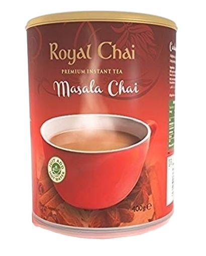 Royal Chai Masala Chai Latte (gezoet) bus 400g THT 11 2026