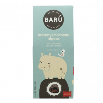 Barú Dreamy Hippos Donkere Chocolade Zeezout Karamel 4 Stuks
