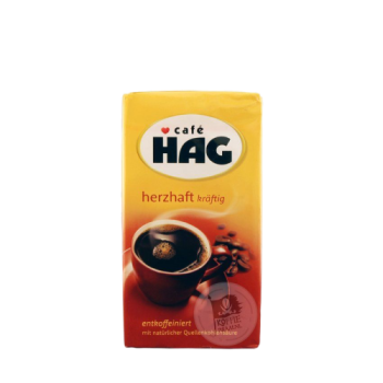 Café HAG Herzhaft Kraftig koffie CAFEÏNEVRIJ 500 g.
