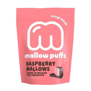 Mallow Puff VEGAN Dark Chocolate Framboos  Marshmallows 